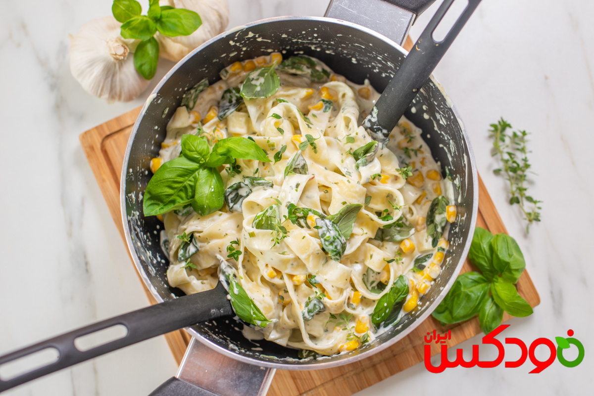 دستور پخت پاستا پنه با سس آلفردو به سبک رستورانی