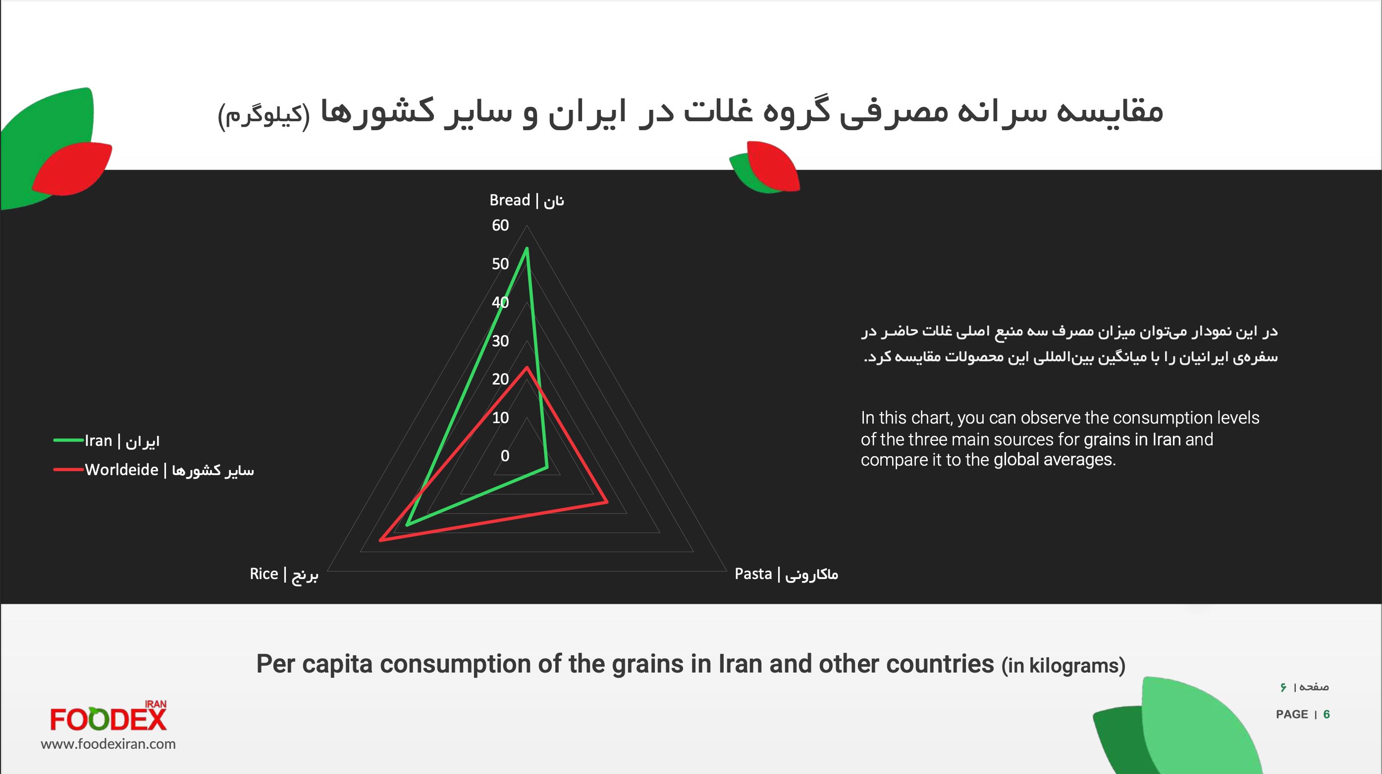 صفحه نمونه 1 از گزارش سرانه مصرف مواد غذایی، بشقاب سلامت ایران