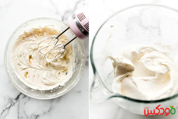 تهیه لایه خامهای چیز کیک